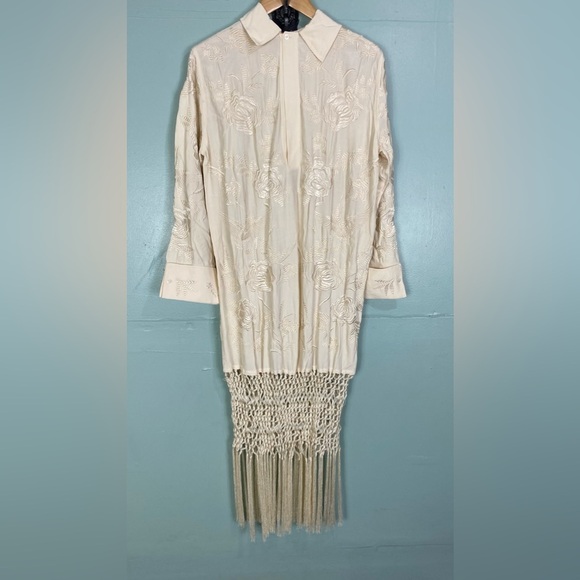 Zara Embroidered Macrame Dress Finge Floral Cream 7521/272 Sz S & XS Blogger Fav - Picture 7 of 7